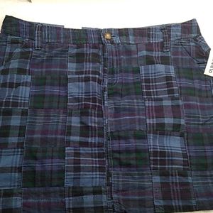 NWT women's blue plaid 4 pockets old Navy skirt 12